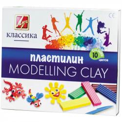 Пластилин 10цв.200г.КЛАССИКА 7с304-08 к/у стек Луч