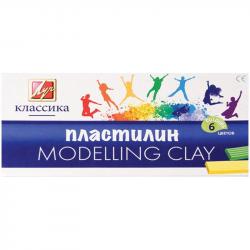 Пластилин 6цв.120г.КЛАССИКА 12с878-08 к/у стек Луч