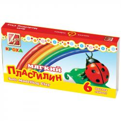 Пластилин 6цв.99г.КРОХА мягкий 12с863-08 Луч
