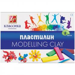 Пластилин 8цв.160г.КЛАССИКА 12с867-08 к/у стек Луч
