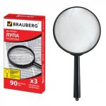 Лупа 90мм BRAUBERG 451801 3 кратное увеличение Лупа 90мм BRAUBERG 451801 3 кратное увеличение