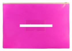 Папка на молнии А4 БЮРОКРАТ Double Neon DNEBPM4APINK розовый
