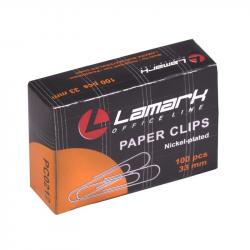 Скрепки 33мм 100шт.LAMARK РС0212 никел.
