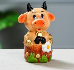 Сувенир КОПИЛКА Коровка разноцветная микс 15см 5081752