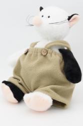 Игрушка мягк. Котик Барсик в зеленом флисовом комбинезоне 20/28см 0974120-38