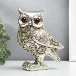 Сувенир МУДРАЯ СОВА серебристый рисунок 15*11*7см 5465352