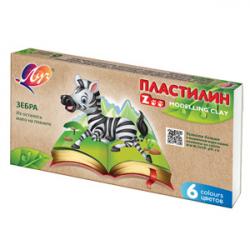 Пластилин 6цв.90г.ZOO к/у 30C 1810-08 Луч