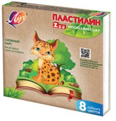 Пластилин 8цв.120г.ZOO растительная основа к/у 29C 1720-08 Луч