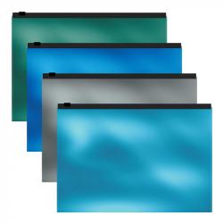Папка на молнии А4 ERICH KRAUSE 53295 Glossy Ice Metallic ассорти