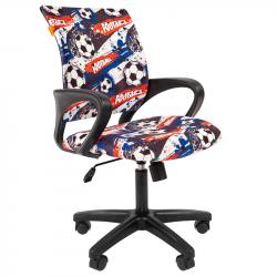 Кресло детское Chairman Kids 103 PL черн. ткань велюр футбол механ.качания спинки