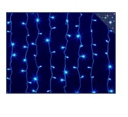 Гирлянда ШТОРА синяя 2*2м 200л LED LС-2-7 прозр.пров/соед.