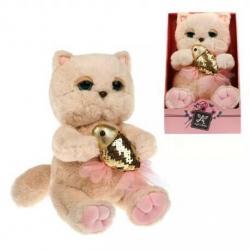 Игрушка мягк. Киска Персик с рыбкой в кор. 681854