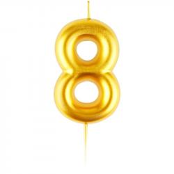 Свеча ЦИФРА "8" MESHU 6см золотая MS_59358