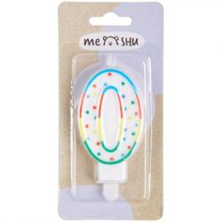 Свеча ЦИФРА "0" MESHU 8.5см цветная MS_32375