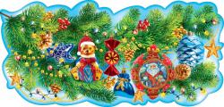 Украшение на скотче ОП 88.721 Новогодняя еловая ветвь, левая