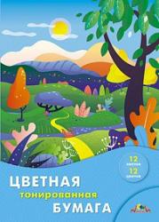 Цв.бумага А4 12цв.12л. Лесная полянка тонирован. С0305-11 КТС