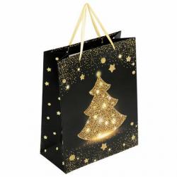 Пакет бум.№18 НГ Midnight Christmas Tree черный 608230 ЗОЛОТАЯ СКАЗКА (26,5*33см)
