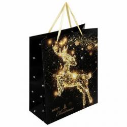 Пакет бум.№18 НГ Midnight Deer черный 608231 ЗОЛОТАЯ СКАЗКА (26,5*33см)