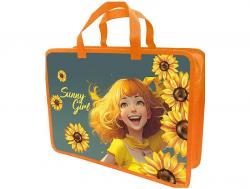 Папка А4 школ.DC0035-25 SUNNY GIRL с ручками LAMARK