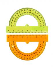 Транспортир 8см ПП ТР-6018 прозр. цветной микс