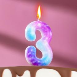 Свеча ЦИФРА "3" ГАЛАКТИКА 5,5см 7663113