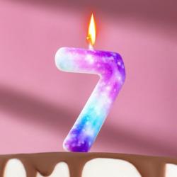 Свеча ЦИФРА "7" ГАЛАКТИКА 5,5см 7663117
