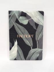 Обложка ПАСПОРТ 16681 Tropical leaves иск.кожа
