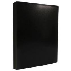 Папка А4 4кольца БЮРОКРАТ ECB0420/4RBLACK черная 0,5мм