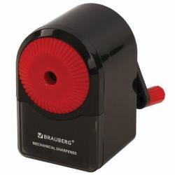 Точилка МЕХАНИЧЕСКАЯ BRAUBERG ULTRA черный с красным 228626