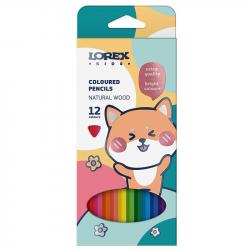 Карандаши 12цв.к/у 177мм LOREX KIDS LXKCPW-12 трехгран. дерев.