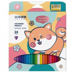 Карандаши 24цв.к/у 177мм LOREX KIDS LXKCPW-24 трехгран. дерев.
