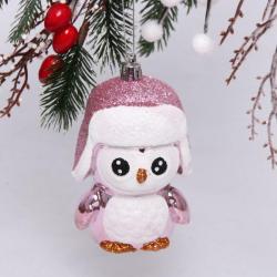 Елочн. украш. МИЛЫЙ ПИНГВИНЕНОК розовый 12*7*12см 916-0823 (Серпантин)