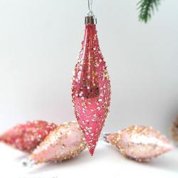 НАБОР Елочн.украш. 4шт 201-1937 Shining icicles rose pink/baby pink  (Серпантин)