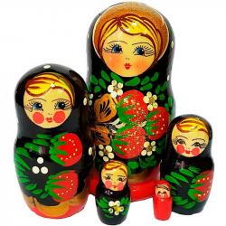 МАТРЕШКА М05110211 Ягодки Эскиз 11 Клубничка малая 5в1 дерев.