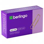 Скрепки 50мм 100шт.BERLINGO BK2518 золотистые