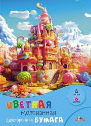 Цв.бумага А4 8цв.8л.Карамельный замок двухстор. мелов. С2281-17 КТС
