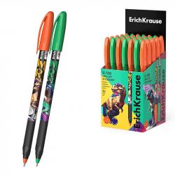 Ручка шар.синяя ERICH KRAUSE 63109 U-109 Stick&Grip Dino Art 1,0мм