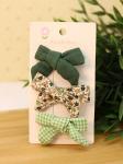 ЗАКОЛКА д/волос AQW-2223 Green bows (цена за 3шт.)