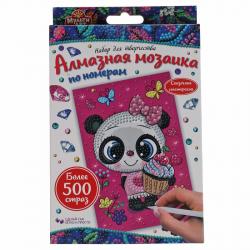 КАРТИНА-МОЗАИКА АЛМАЗНАЯ AM10X15-MAPANDA Пандочка 10*15 (част.выкл.с мольбертом)