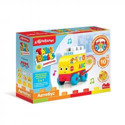 Игрушка муз. 2824/АЗ Автобус с конструктором в кор.