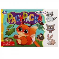 Раскраска А5 ЛЕСНЫЕ ЖИВОТНЫЕ 8стр. 08136-4 Умка