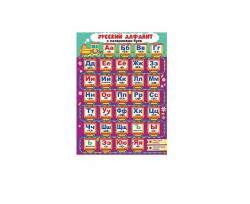 Плакат А2 ПРАЗДНИК 3001590 Русский алфавит с названиями букв