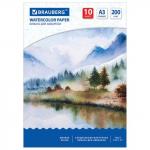 Бумага д/акв.А3 10л. Весна 200г/м2 111063 BRAUBERG