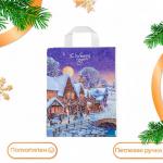 Пакет п/э НГ Зимушка с петлевой ручкой 28*35см 649728