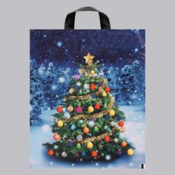 Пакет п/э НГ Зимняя красавица с петлевой ручкой 28*35см 639596