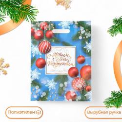 Пакет п/э НГ Шарики и фонарики с вырубной ручкой 40*31см. 607026