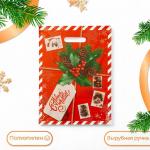 Пакет п/э НГ Новогодняя посылка с вырубной ручкой 30*40см 242003