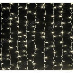 Гирлянда ШТОРА теплый белый 2*2,5м 240л LED LС-3-1 прозр.пров/соед.