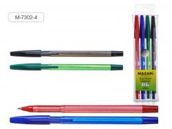 Набор ручек 4цв.STYLUS M-7302-4 Ассорти 0,7мм