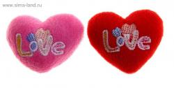 Сувенир МАГНИТ сердечко капроновая оборка " Love" два цвета (упаковка один цвет) 329786